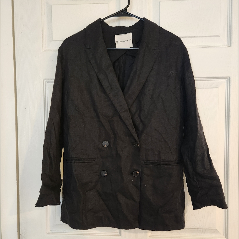 Everlane * 100% Linen Oversized Blazer * Black * 00/XXS/XS